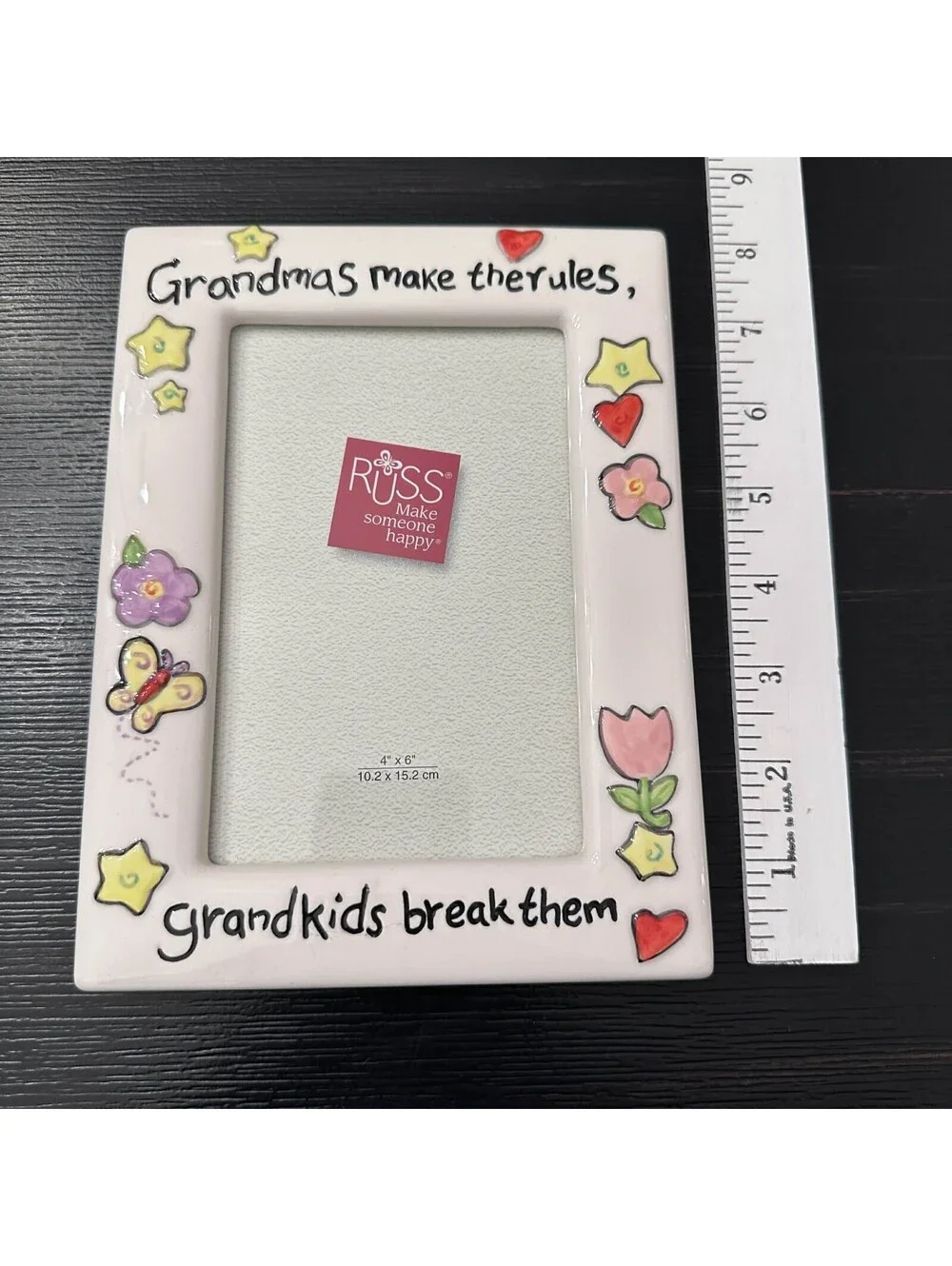 Grandmas Make Their Rules Grandkids Break Them Russ 4x6 Frame New